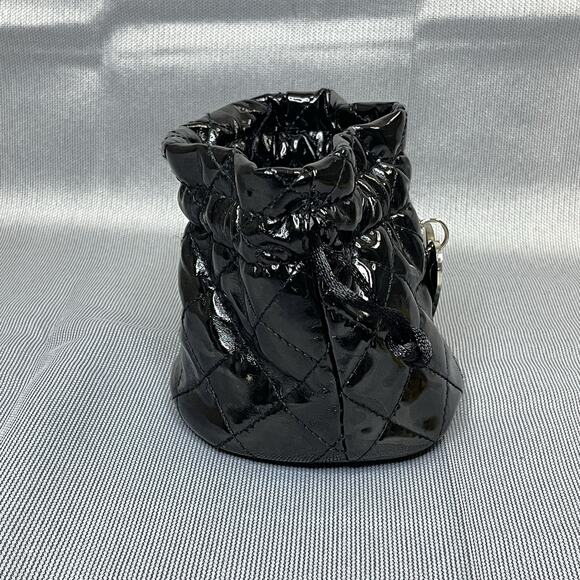 Guess Gift Pouch‎ Black Vinyl Quilted Drawstring Watch Holder Cosmetic Mini Bag - Picture 4 of 9